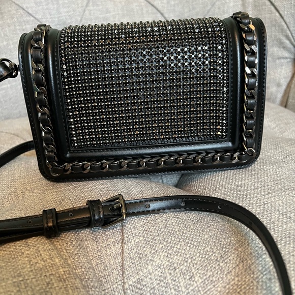 Aldo Black Studded Chain Shoulder Bag - Picture 4 of 9